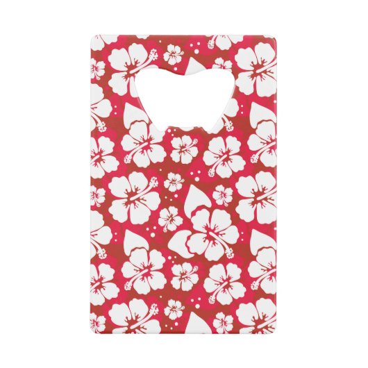 Hibiscus Flowers Pattern Creditkaart Flessenopener (Voorkant)