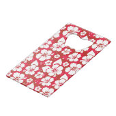 Hibiscus Flowers Pattern Creditkaart Flessenopener (Voorkant Gekanteld)