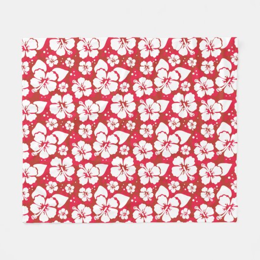 Hibiscus Flowers Pattern Fleece Deken (Voorkant (Horizontaal))