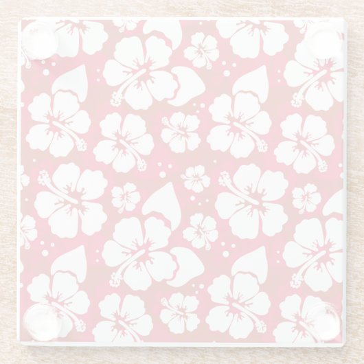 Hibiscus Flowers Pattern Glazen Onderzetter (Achterkant)
