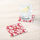 Hibiscus Flowers Pattern Kartonnen Onderzetters (Insitu)