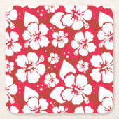 Hibiscus Flowers Pattern Kartonnen Onderzetters (Voorkant)