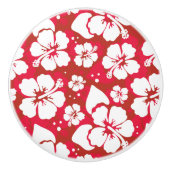Hibiscus Flowers Pattern Keramische Knop (Voorkant)