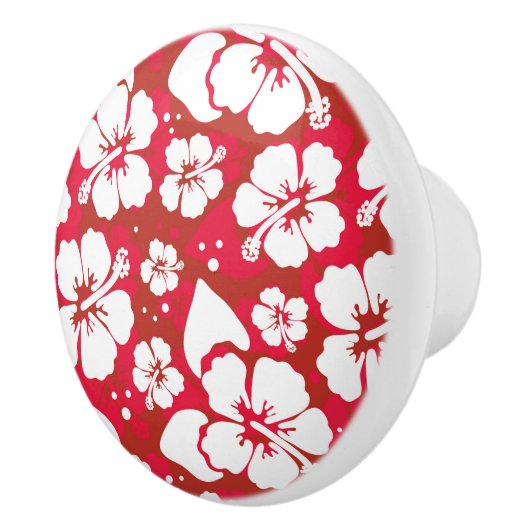 Hibiscus Flowers Pattern Keramische Knop (Rechts)