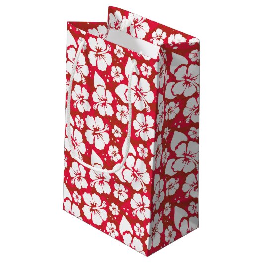 Hibiscus Flowers Pattern Klein Cadeauzakje (Achterkant Gekanteld)