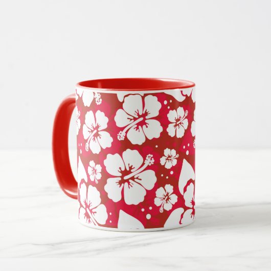 Hibiscus Flowers Pattern Mok (Voorkant links)