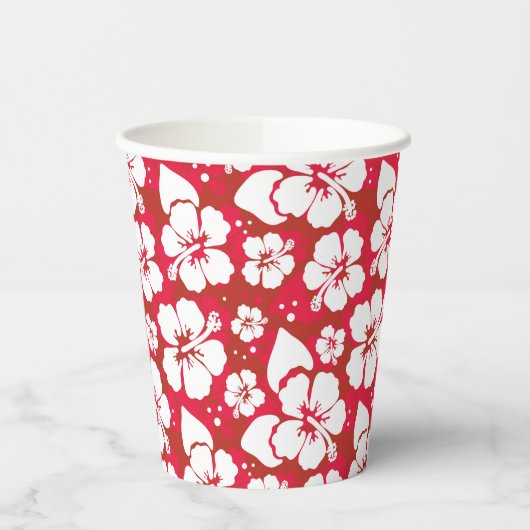 Hibiscus Flowers Pattern Papieren Bekers (Links)