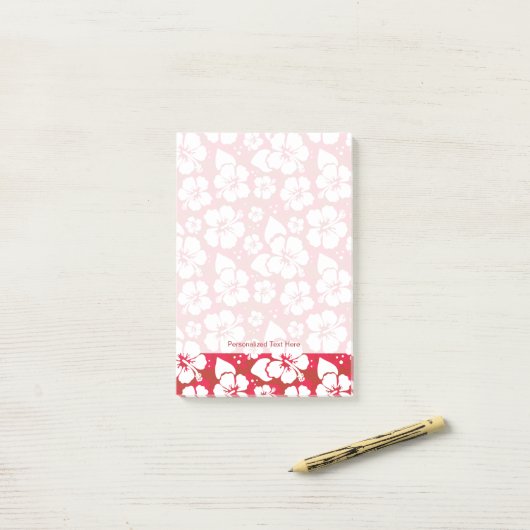 Hibiscus Flowers Pattern Post-it® Notes (Op bureau)