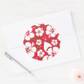 Hibiscus Flowers Pattern Ronde Sticker (Envelop)