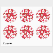 Hibiscus Flowers Pattern Ronde Sticker (Vel)