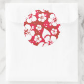 Hibiscus Flowers Pattern Ronde Sticker (Tas)