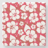 Hibiscus Flowers Pattern Stenen Onderzetter (Voorkant)