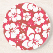 Hibiscus Flowers Pattern Zandsteen Onderzetter (Voorkant)