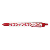 Hibiscus Flowers Pattern Zwarte Inkt Pen (Bodem)