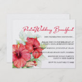 Hibiscus Flowers Post-Wedding Breakfast of Brunch Kaart (Voorkant / Achterkant)