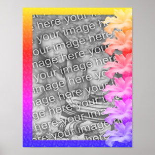 Hibiscus Flowers Rainbow Creëer Uw eigen foto Poster