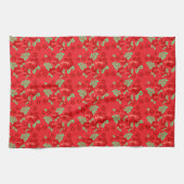 Hibiscus Flowers Red Tropical Pattern Theedoek (Horizontaal)