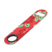 Hibiscus Flowers Red Tropisch Patroon Speed Flessenopener (Achterkant Gekanteld)