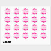 Hibiscus Flowers Return Address Label (donkerroze) (Vel)