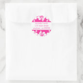 Hibiscus Flowers Return Address Label (donkerroze) (Tas)