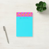 Hibiscus Flowers Roze op Turquoise Post-it® Notes (Kantoor)