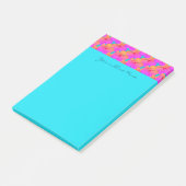 Hibiscus Flowers Roze op Turquoise Post-it® Notes (Schuin)