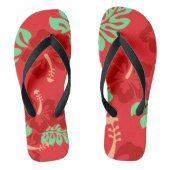 Hibiscus Flowers Ted Tropical Pattern Teenslippers (Voetbed)