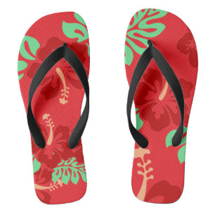 Hibiscus Flowers Ted Tropical Pattern Teenslippers