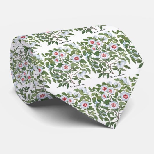  Hibiscus Flowers van Basilius Besler Stropdas (Opgerold)