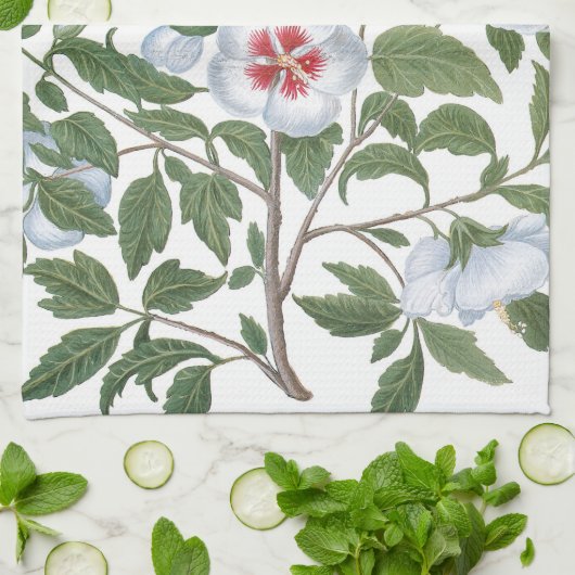  Hibiscus Flowers van Basilius Besler Theedoek (Gevouwen)