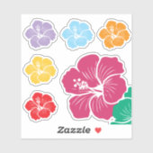 Hibiscus Flowers Variety Sticker (Vel)