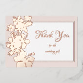 Hibiscus Folie alle keren Elegant Dank je wel Folie Uitnodiging (Voorkant)