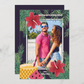 Hibiscus foto-Wenskaart Feestdagenkaart (Voorkant / Achterkant)