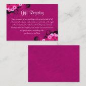 Hibiscus Fuchsia Mini Huwelijkscadeau Registry Informatiekaartje (Voorkant / Achterkant)