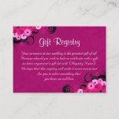 Hibiscus Fuchsia Mini Huwelijkscadeau Registry Informatiekaartje (Voorkant)