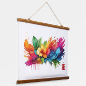 Hibiscus Fury Hangend Wandkleed (Gebogen)