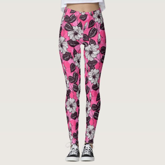 Hibiscus garden 2 leggings (Voorkant)