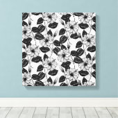 Hibiscus garden canvas afdruk (Insitu (Houten vloer))