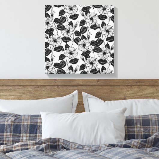 Hibiscus garden canvas afdruk (Insitu (Slaapkamer))