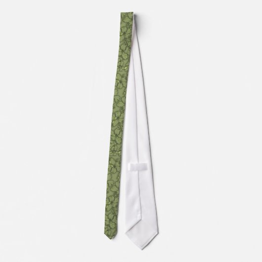 Hibiscus Garden Floral Hawaiian Necktie Stropdas (Achterkant)