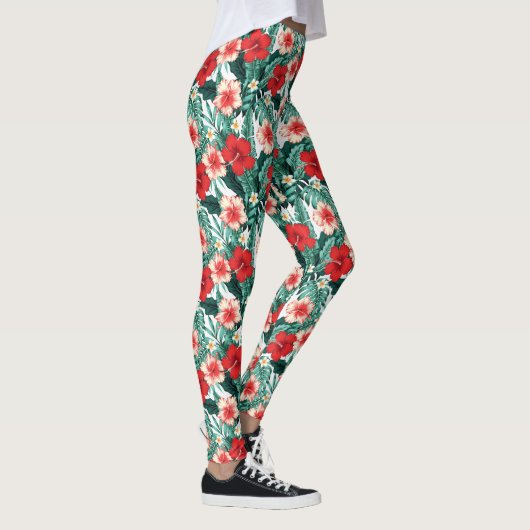 Hibiscus Gebloemd  Leggings (Rechts)