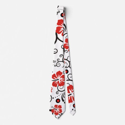 Hibiscus Gecko Decor Patroon + jouw ideeën Stropdas (Voorkant)