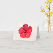 Hibiscus - Gepersonaliseerde tropische warmroze ve Kaart (Gele Bloem)