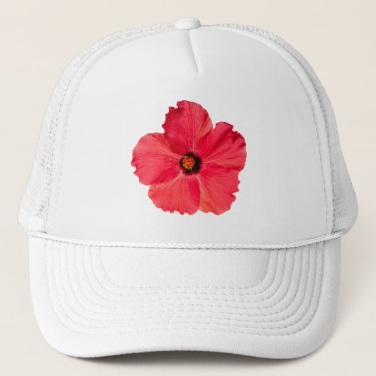 Hibiscus - Gepersonaliseerde tropische warmroze ve Trucker Pet (Voorkant)