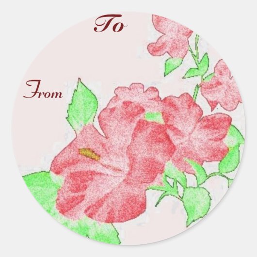 Hibiscus Gift Label Stickers (Voorkant)