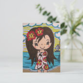 Hibiscus Girl Briefkaart (Staand voorkant)