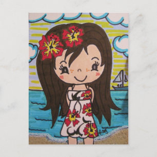 Hibiscus Girl Briefkaart