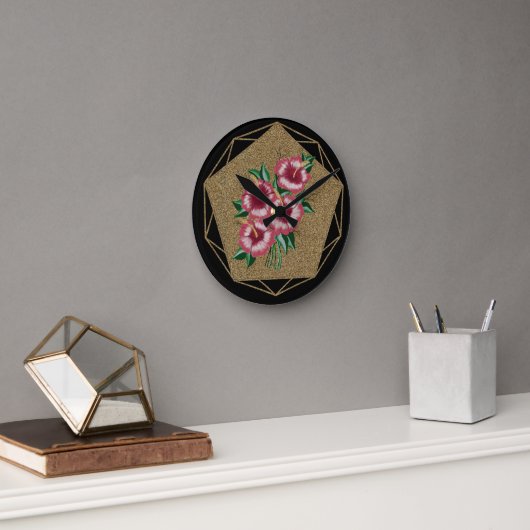 Hibiscus gold ronde klok (Kantoor)
