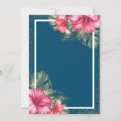 Hibiscus, Graduation Cap Blue Quinceañera Kaart (Achterkant)