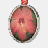 Hibiscus Grunge Metalen Ornament (Links)